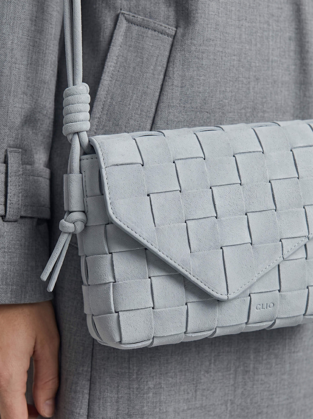 Lattice Suede Bag